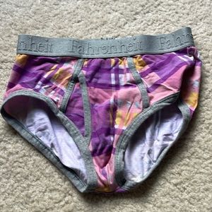 Men’s Fahrenheit striped rugby plaid purple, pink Easter, brief underwear